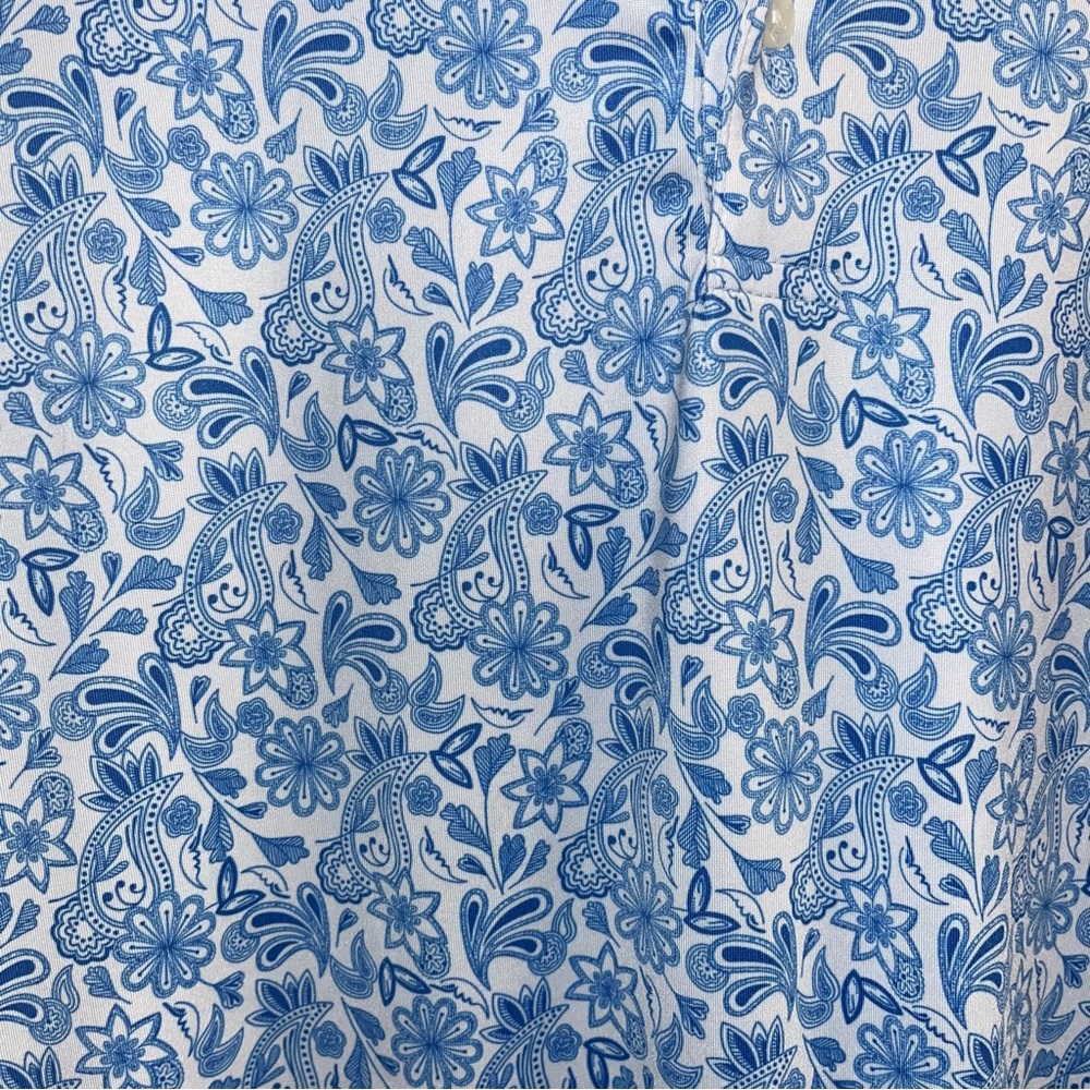Maelreg Blue Paisley Performance Polo - Picture 2 of 4